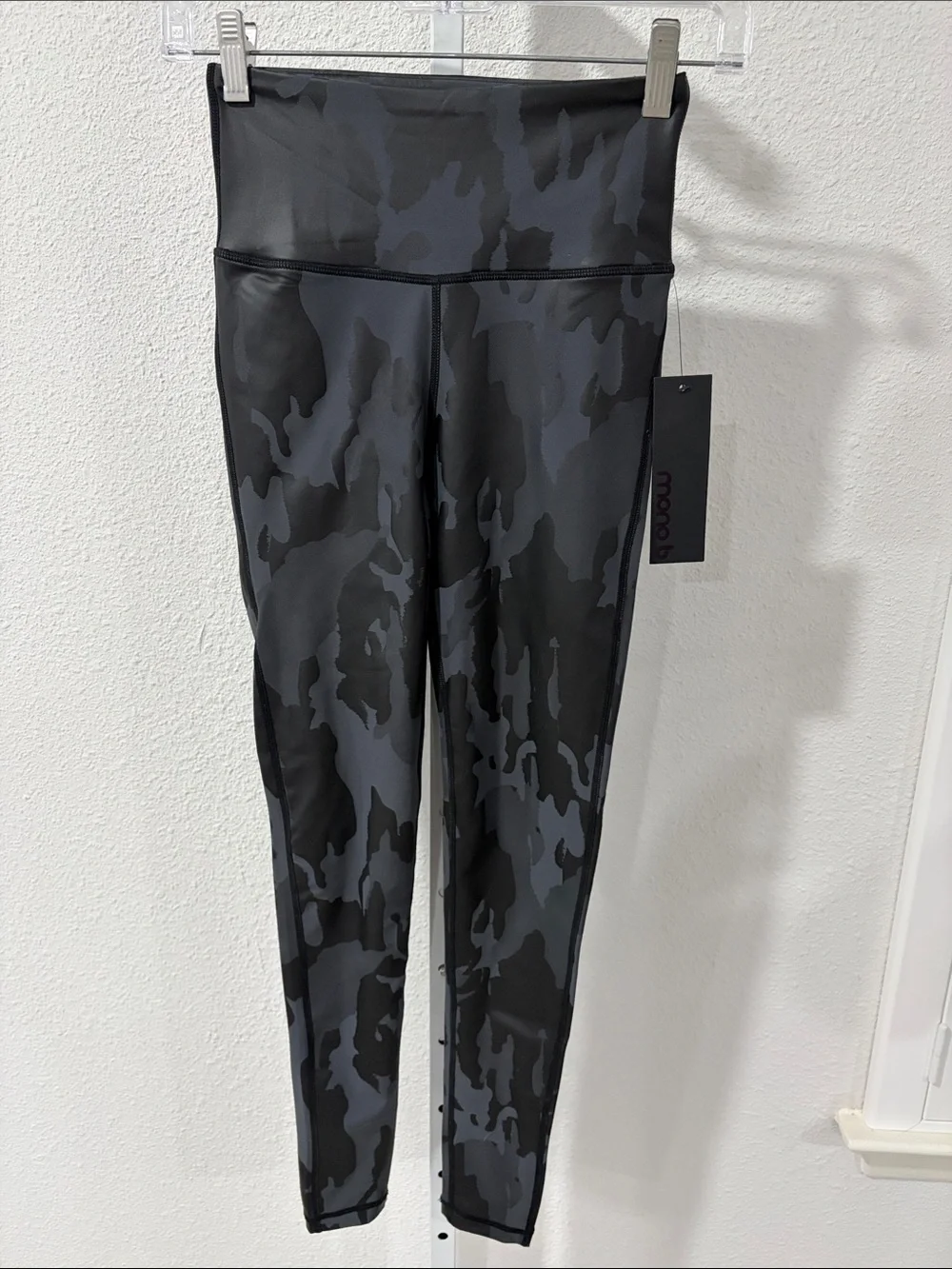 Mono B Kids Black & Gray Camo High-Waist Leggings